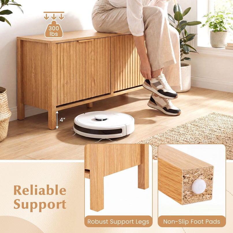 Banc de rangement pour chaussures Giantex avec 2 tiroirs basculants