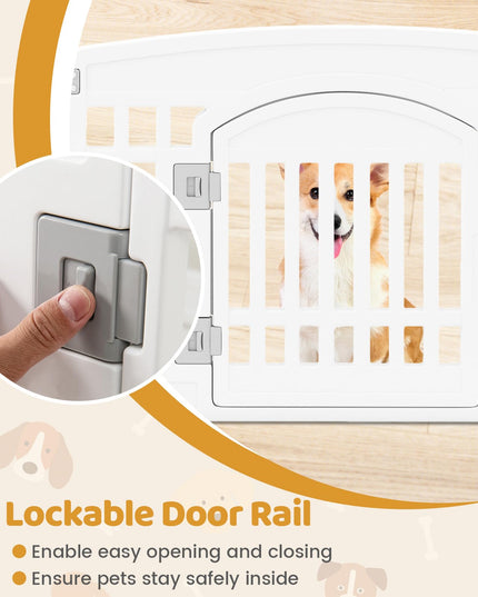 Giantex 24'' Tall Plastic Pet Fence with Lockable Door