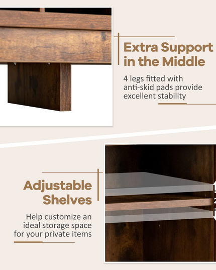 Giantex Buffet Sideboard, Farmhouse Kitchen Storage Cabinet, 9-Bottle Wine Rack & 2 Door Cabinets