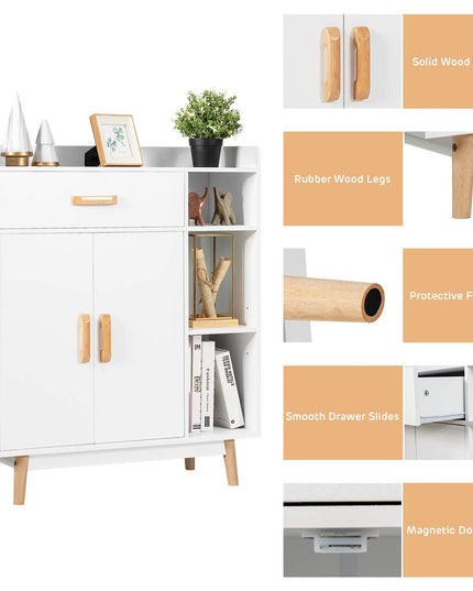 Floor Storage Cabinet Free Standing Cupboard Chest with 1 Drawer