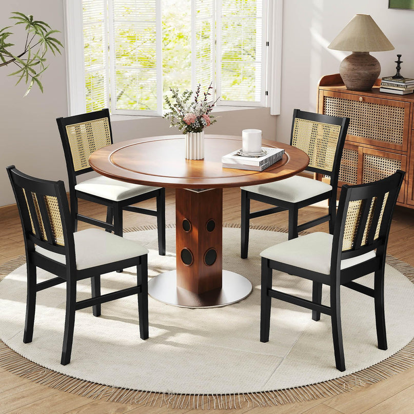 Giantex Rattan Dining Chairs Set of 2/4 for Dining Living Room Restaurant