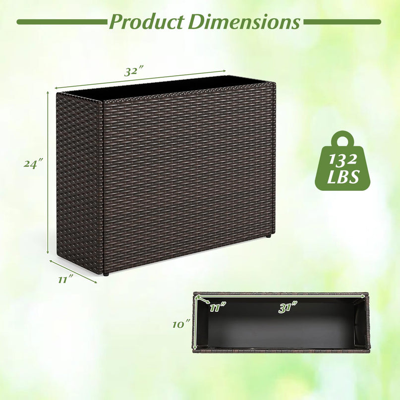 Giantex Wicker Raised Garden Bed for Vegetable Flower Herb Porch Balcony