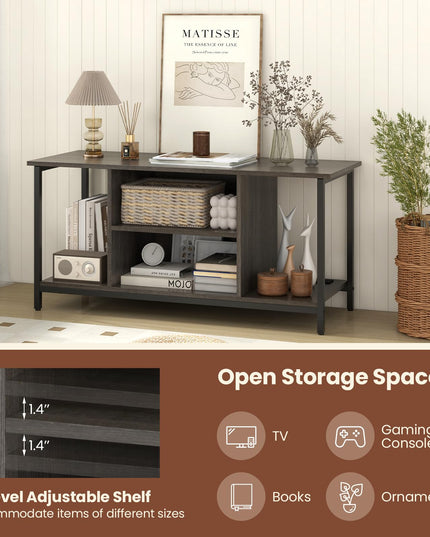 Giantex TV Stand for TV Up to 50” TVs, Entertainment Center with Charging Station, USB & Type C Ports
