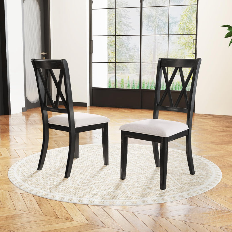Giantex Wooden Dining Chairs Set of 2/4 for Living Dining Room