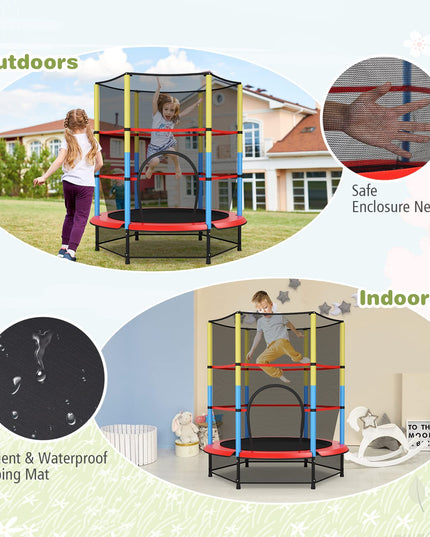 Giantex 55" Kids Trampoline with Safety Enclosure Net