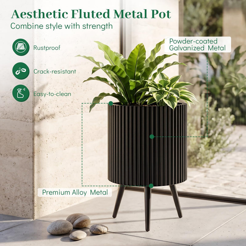 Giantex 14/16/20 Inch Plant Pot with Stand for Living Room