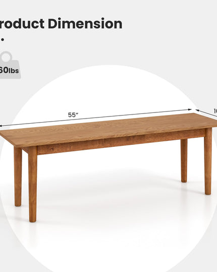 Giantex Wood Dining Bench, Entryway Bench w/Solid Rubber Wood Legs, 660 LBS Weight Capacity