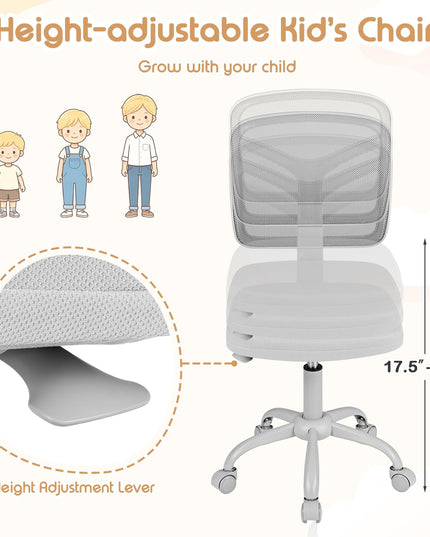 Giantex Kids Desk Chair Armless Height Adjustable