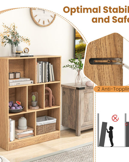 Giantex 8 Cube Bookcase, 4-Tier Freestanding Bookshelf w/ 8 Open Compartments, 2 Anti-Tipping Kits