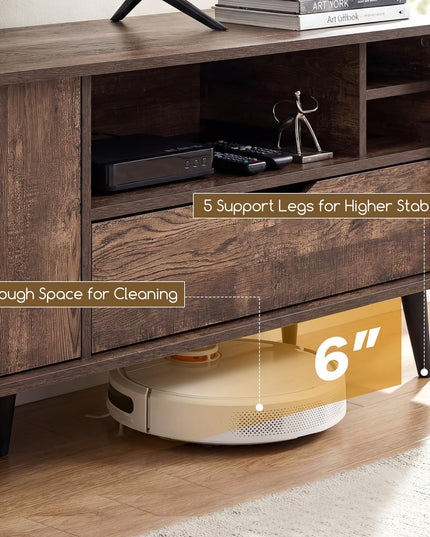 Giantex TV Stand for TVs up to 65 Inches Rustic Entertainment Center