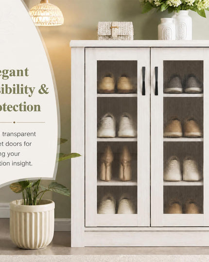 GIANTEX Shoe Storage Cabinet with 2/3 Doors and 3/6 Removable Shelves