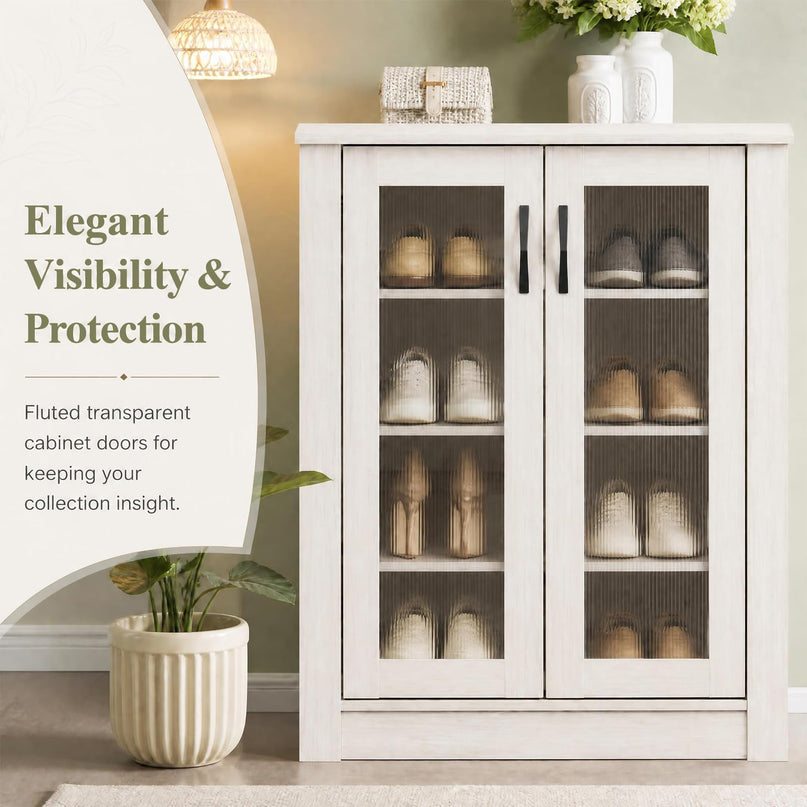 GIANTEX Shoe Storage Cabinet with 2/3 Doors and 3/6 Removable Shelves