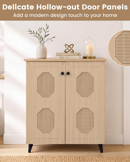 GIANTEX Geometric Shoe Cabinet with 2/3 Doors for Entryway