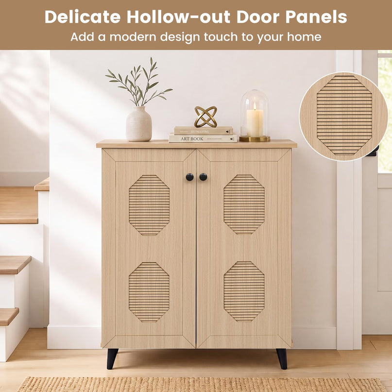 GIANTEX Geometric Shoe Cabinet with 2/3 Doors for Entryway