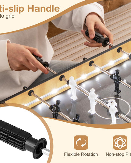 Giantex 20 Inch Foosball Table - Tabletop Football Table w/LED Lights, Realistic Players & 2 Balls