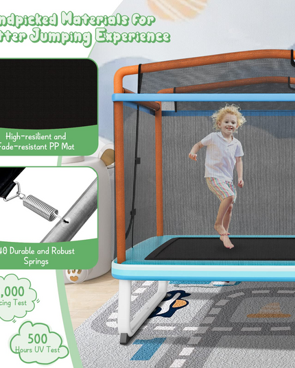 Giantex 6Ft Kids Trampoline with Swing and Horizontal Bar