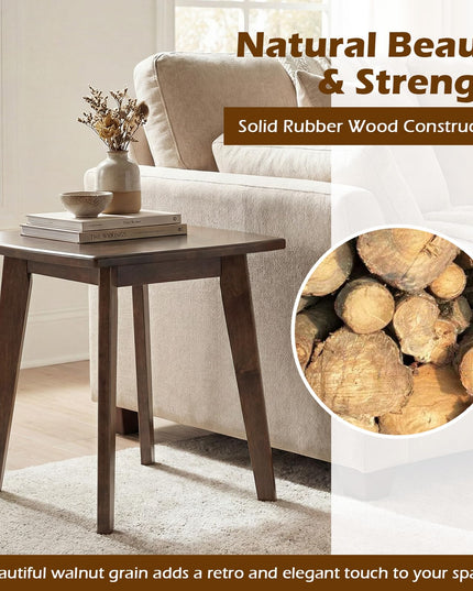 Giantex Canapé Compact Table d'Appoint de Chevet avec Cadre Robuste en Bois d'Hévéa