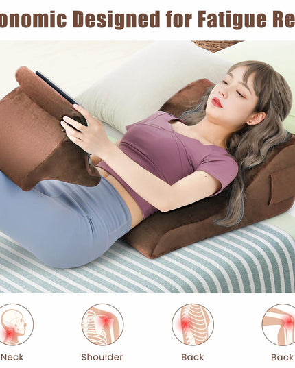 Giantex Bed Wedge Pillow for Sleeping, 7.5 Inch Triangle Pillow Wedge for Neck Back Leg Support