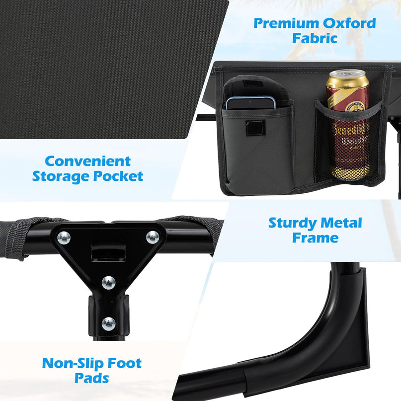 Giantex Face Down Folding Beach Lounge Chair w/ 4-Position Adjustable Backrest (1/2)