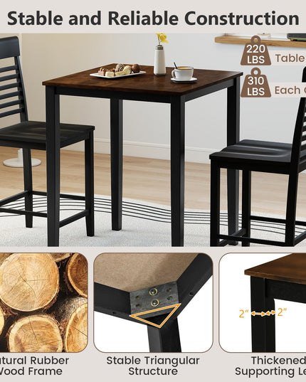 Giantex Ensemble table et 4 chaises de salle à manger 5 pièces