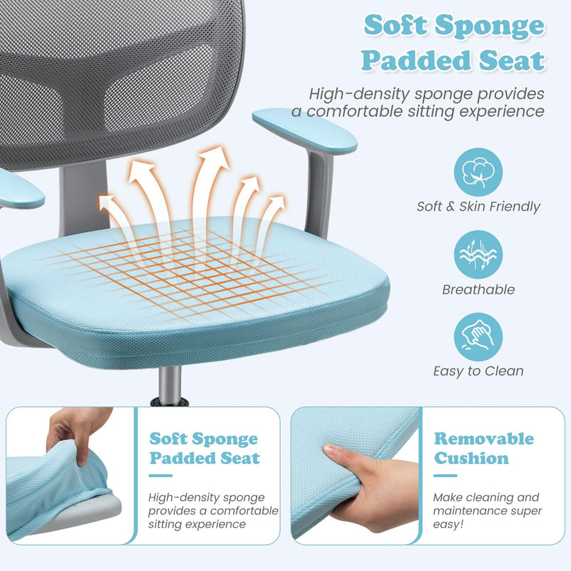 Giantex Adjustable Desk Chair with Auto Brake Casters for Kids