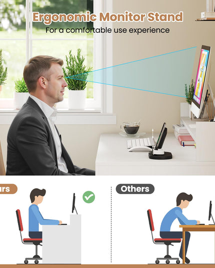 Giantex 43" Home Office Computer Desk with Charging Station