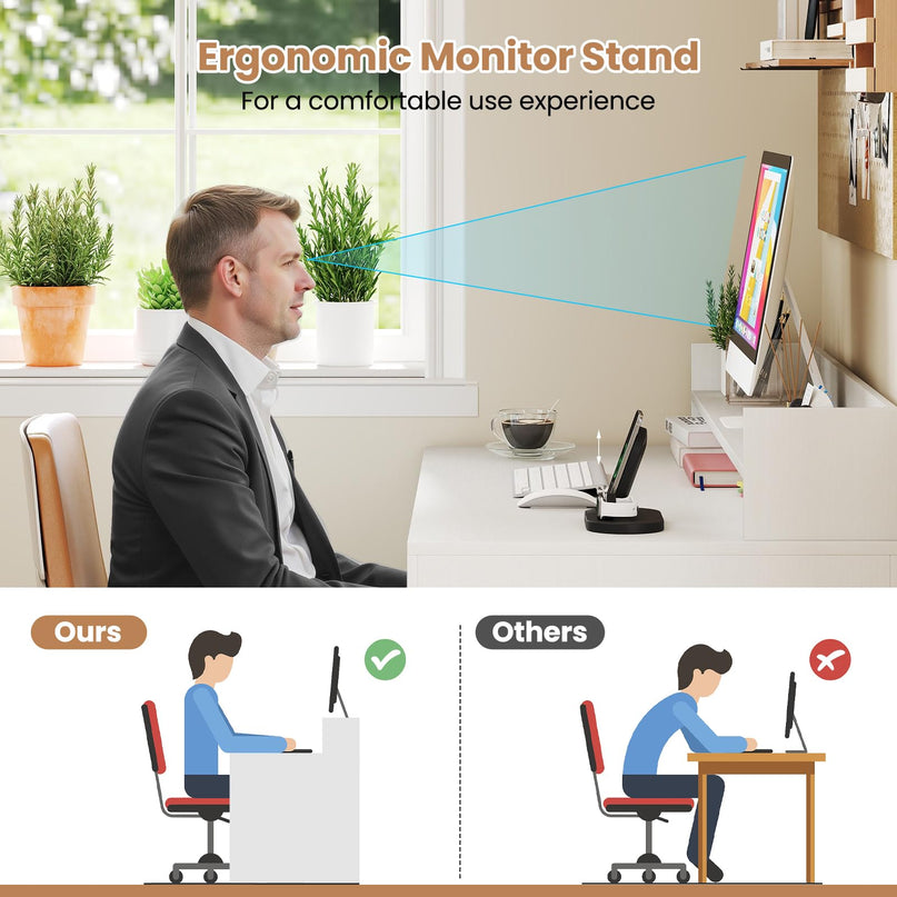 Giantex 43" Home Office Computer Desk with Charging Station