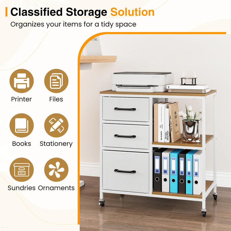 Giantex File Cabinet Printer Stand with Storage for Home Office Organization