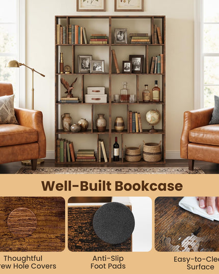 Giantex 6-Tier Bookshelf | 10-Cube Industrial Bookcase w/Open Back (1/2)