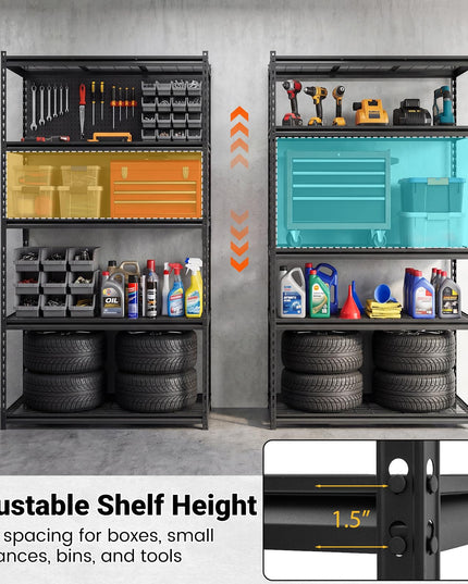 Giantex 5-Tier Metal Storage Shelves Heavy Duty Garage Shelving Units(36" L x 18" W x 72" H)