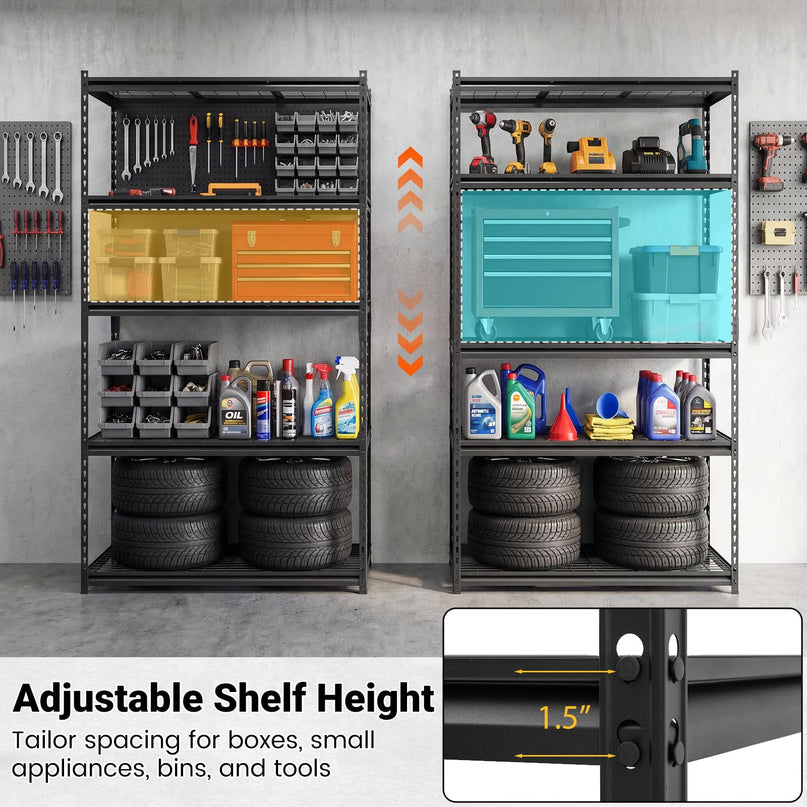 Giantex 5-Tier Metal Storage Shelves Heavy Duty Garage Shelving Units(36" L x 18" W x 72" H)