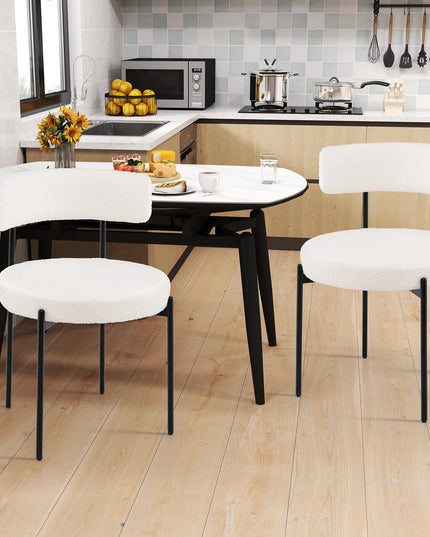 Giantex Boucle Dining Chairs Set of 2