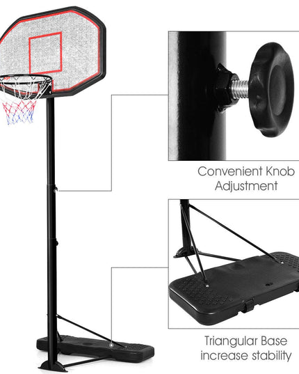 Giantex Portable Basketball Hoop 10 Ft Indoor Outdoor Adjustable Height 6.5'-10'