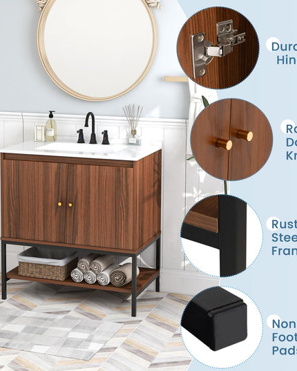 Giantex Bathroom Vanity with Sink Combo - 31" Bathroom Cabinet with Doors