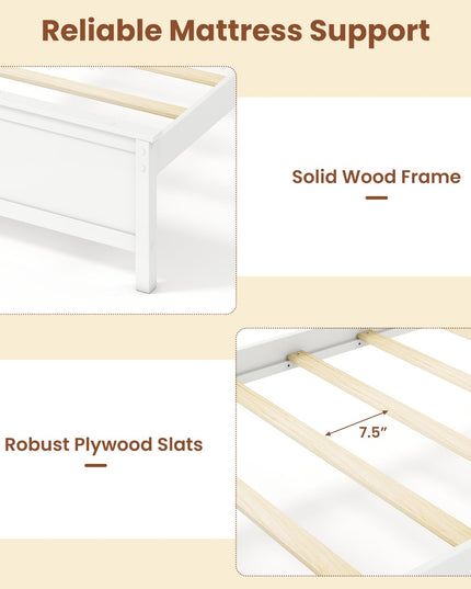 GIANTEX Twin/Full/Queen/King Size Wooden Bed Frame with Headboard
