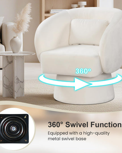 Giantex Swivel Accent Chair Upholstered Barrel Chair