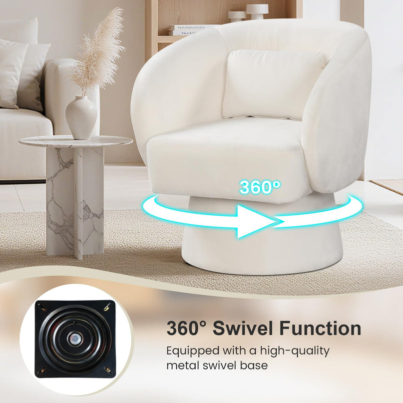 Giantex Swivel Accent Chair Upholstered Barrel Chair