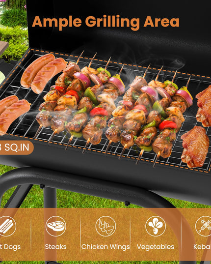 Giantex Portable Charcoal Grill with Foldable Side Table