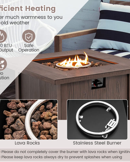 Giantex Gas Fire Pits for Outside - 32” Patio Fire Table