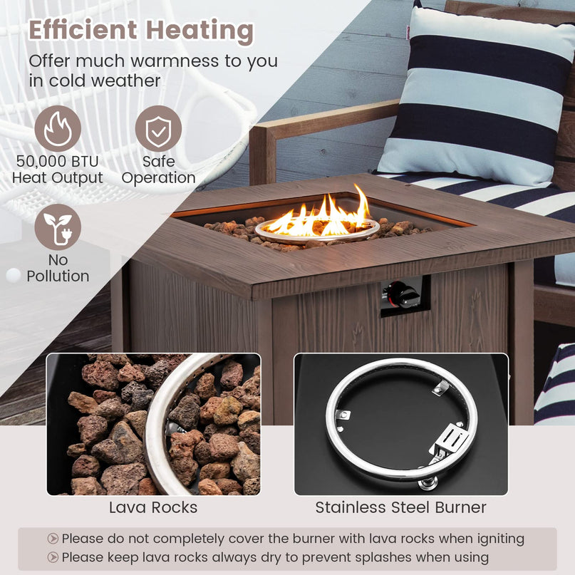 Giantex Gas Fire Pits for Outside - 32” Patio Fire Table