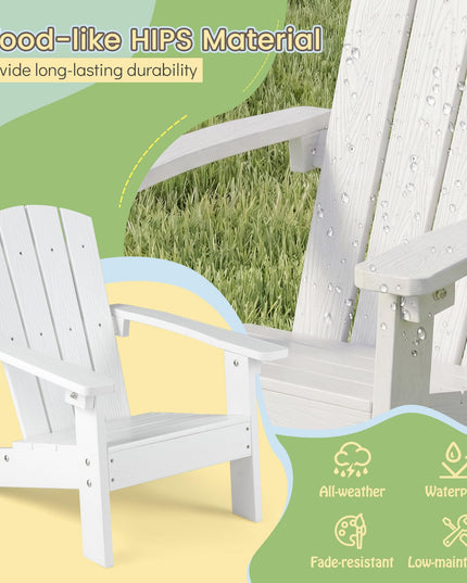 Chaise Adirondack pour enfants Giantex en PEHD – Chaise de jardin toutes saisons pour tout-petits au design ergonomique
