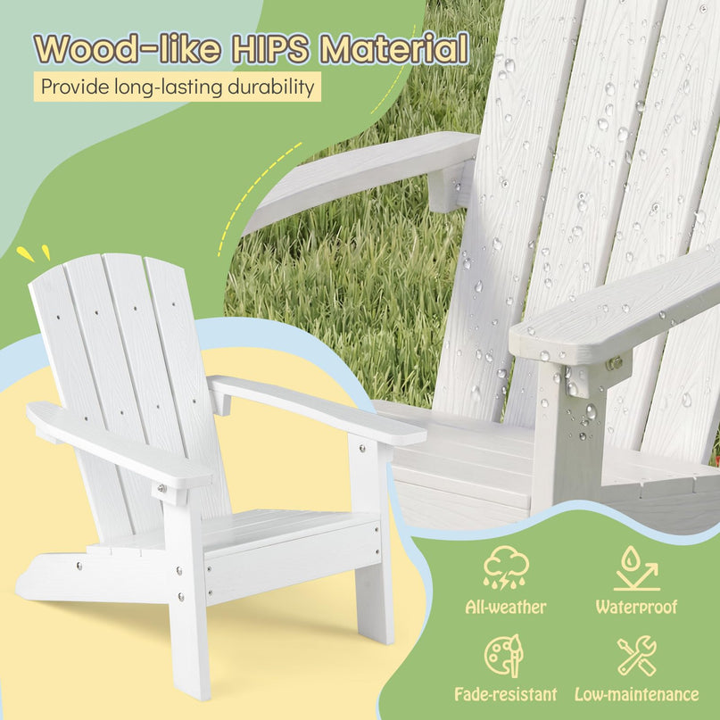 Giantex HIPS Kids Adirondack Chair - All-Weather Lawn Toddler Chair with Ergonomic Design