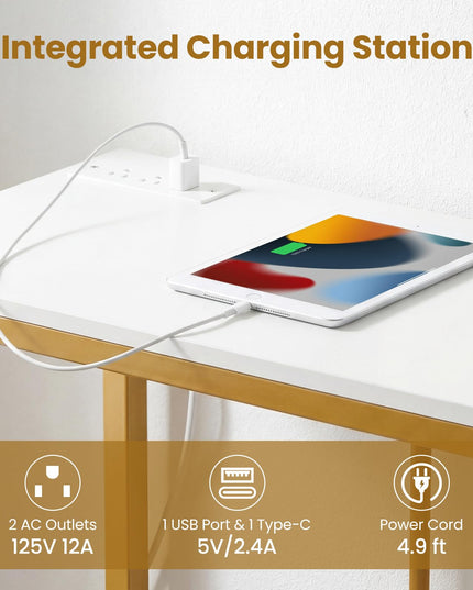 Giantex Console Table with Charging Station for Living Room