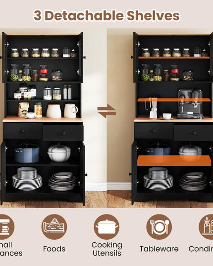 Giantex 67" Kitchen Pantry Cabinet for Dining Room