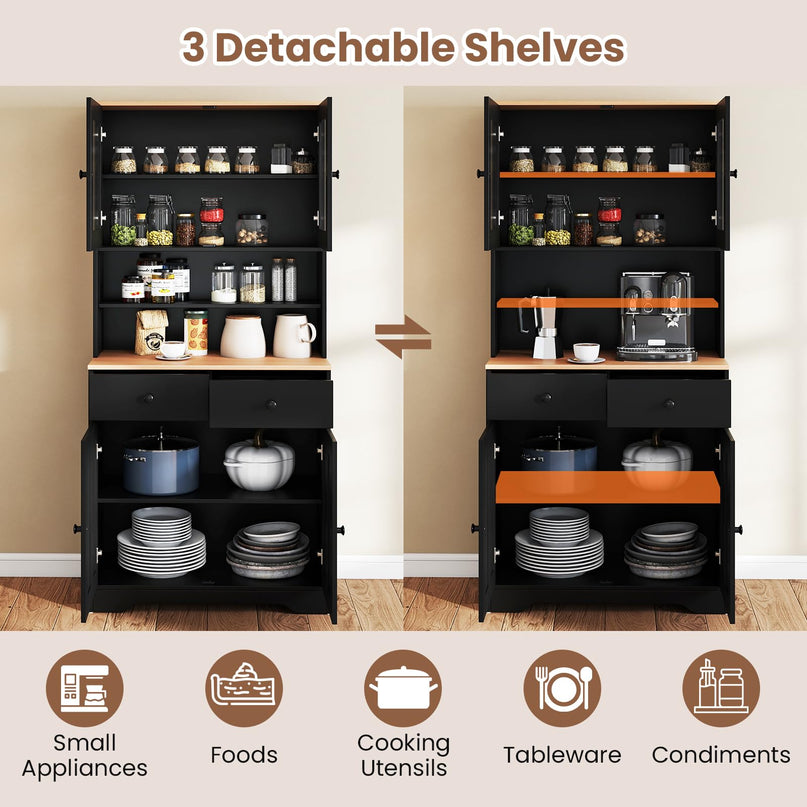 Giantex 67" Kitchen Pantry Cabinet for Dining Room
