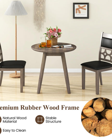 Giantex Wooden Dining Chairs, Farmhouse Armless Kitchen Chairs w/Padded Backrest & Seat