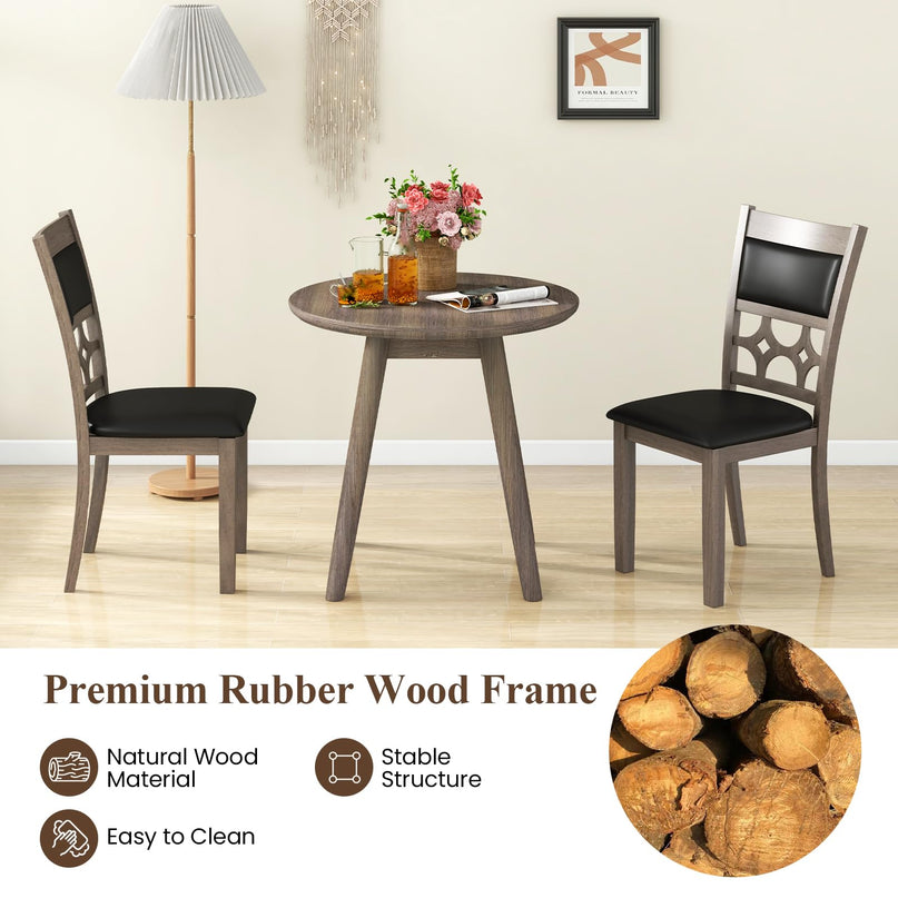 Giantex Wooden Dining Chairs, Farmhouse Armless Kitchen Chairs w/Padded Backrest & Seat