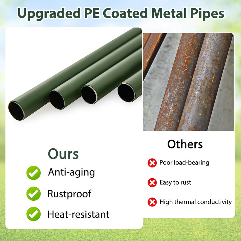 Giantex Portable Walk in Outdoor Hot House Tent with Heavy-Duty Metal Frame & All-Weather PE Cover