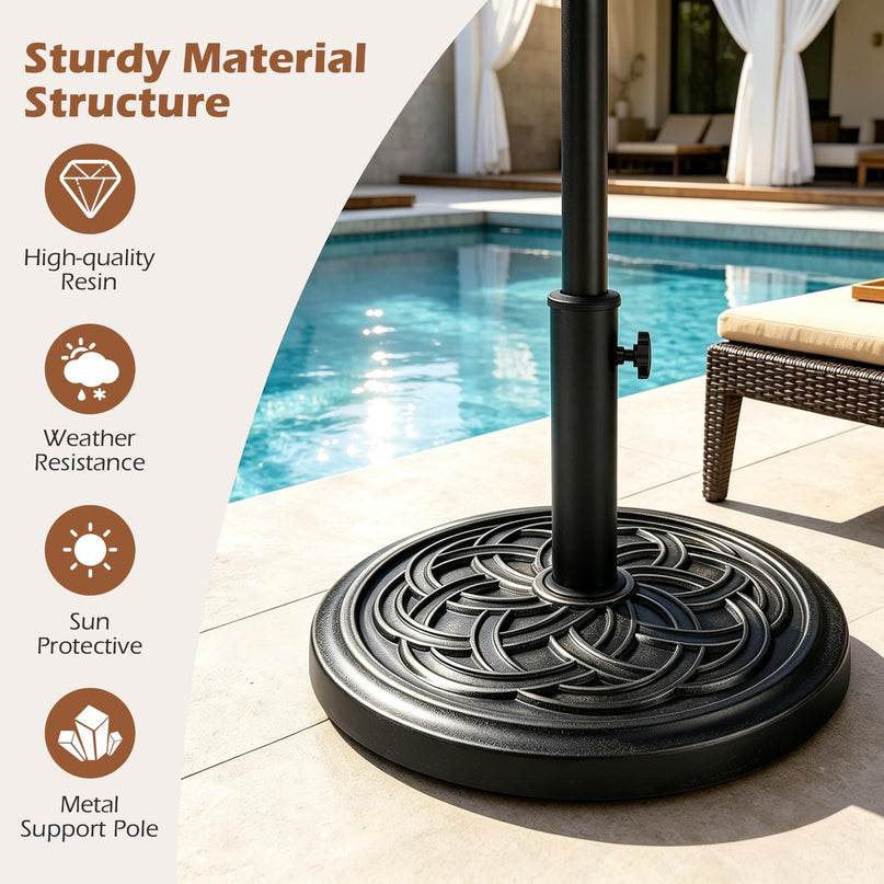 GIANTEX 24 lbs Patio Umbrella Base 18" Heavy Duty Outdoor Stand