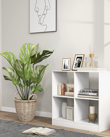 Giantex 4-Cube Bookcase - 2-Tier Bookshelf Open Back